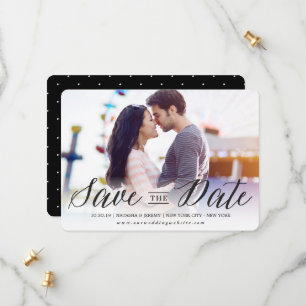 Save The Date Calligraphie noire moderne Typographie de script P