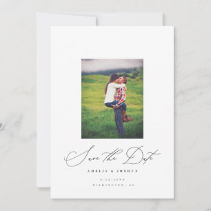 Save The Date Calligraphie photo moderne minimaliste
