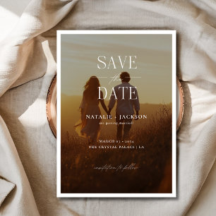 Save The Date Calligraphie simple Elégante Mariage superposition