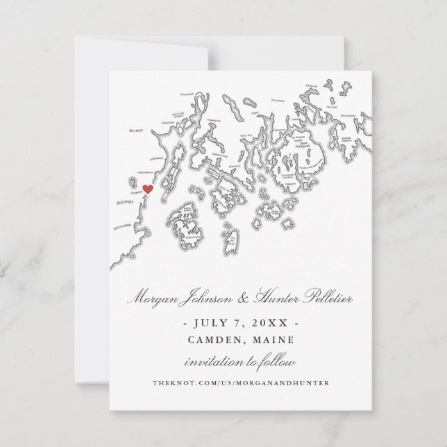 Save The Date Camden Maine Photo Enregistrer la date - Penobscot (Devant)