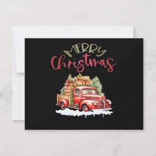 Save The Date Camion Rouge Joyeux Noël Arbre Père Noël Mignon Vi