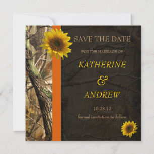 Save The Date Camo et tournesols