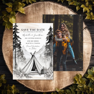 Save The Date Camping Camping Forêt de Montagne Mariage photo