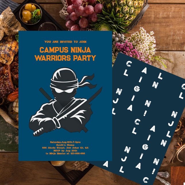Save The Date Campus Ninja Chiffre de divertissement fraternit C (Créateur téléchargé)