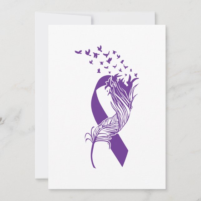 Save The Date Cancer Purple Ribbon (Devant)
