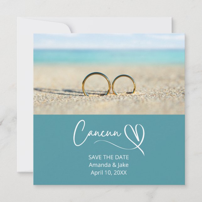 Save the Date Cancun Destination Beach Wedding (Devant)