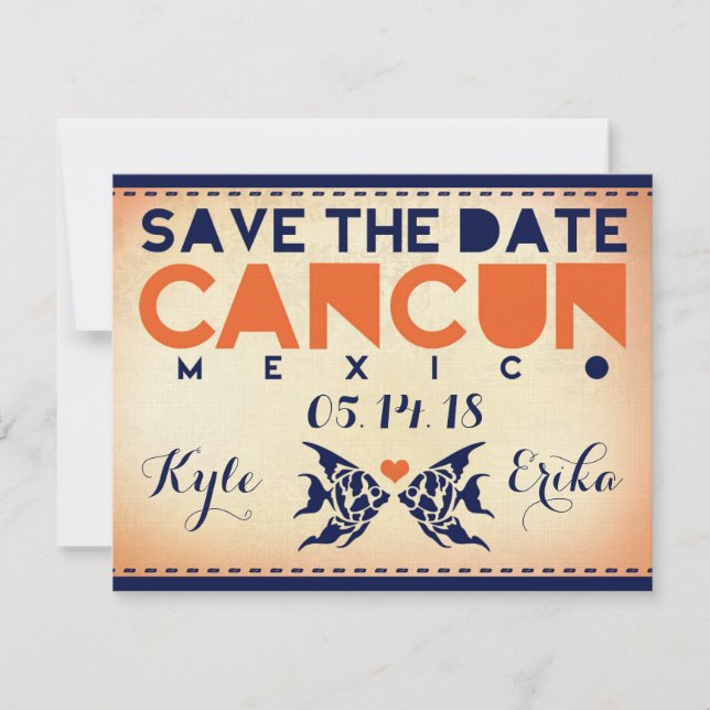 Save The Date CANCUN Enregistrer la destination de la date (Devant)