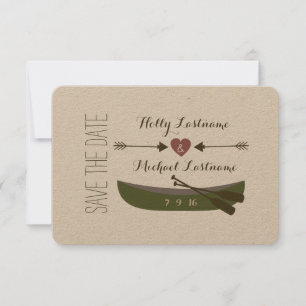 Save The Date Canot + Flèches Avec Mariage Coeur Enregistrer La