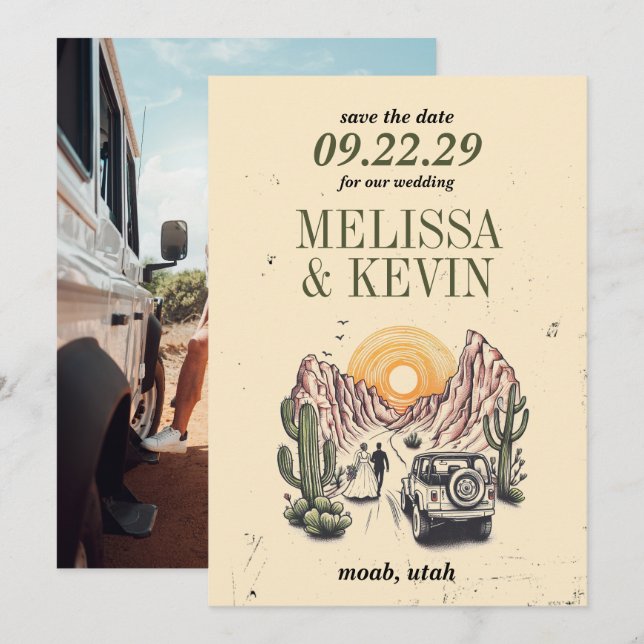 Save The Date Canyon Couple hors route (Devant / Derrière)