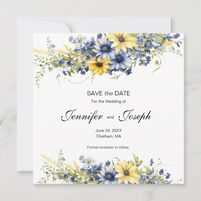 Save The Date Cape Cod Summer Floral Wedding Enregistrer la cart (Devant)