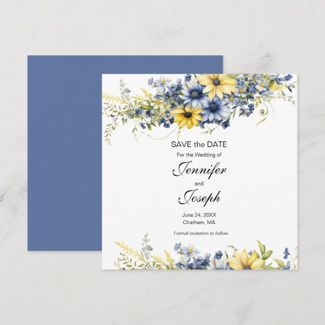 Save The Date Cape Cod Summer Floral Wedding Enregistrer la cart (Devant / Derrière)