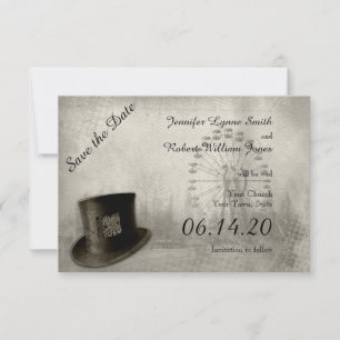 Save The Date Carnaval Steampunk Top Chapeau Mariage Enregistrer