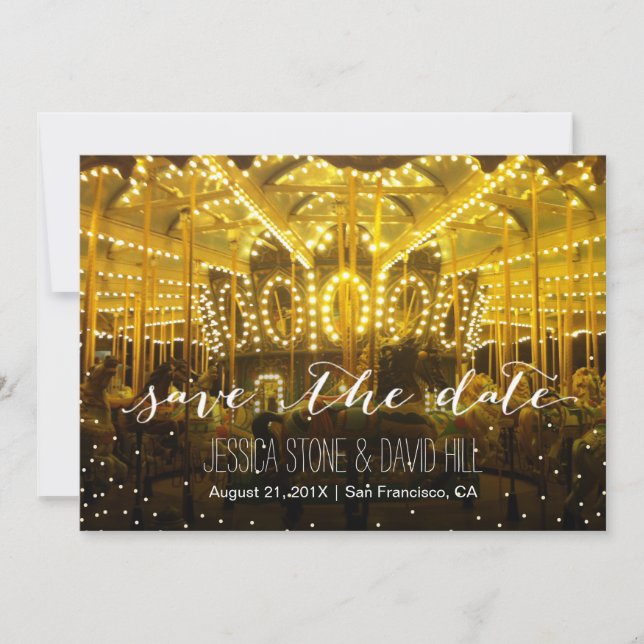 Save The Date Carousel Merry Go Round String Light Enregistrer l (Devant)