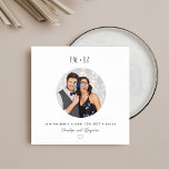 Save The Date Carré Circulaire Photo Disposition Jeux Initiales<br><div class="desc">Commencez votre fête avec cette carte de Save the Date ludique et élégante, qui comprend une mise en page circulaire, des initiales monographiques et une typographie moderne. Parfait pour les couples amateurs de plaisir qui veulent que leur personnalité brille, ce design imite un moment de cabine photo avec un format...</div>