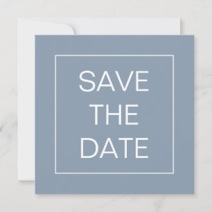 Save The Date Carré de Mariage de frontière simple Dusty Blue Li