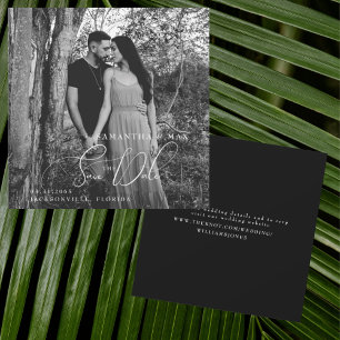 Save The Date Carré photo B/W Couple Enregistrer la date