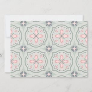 Save The Date Carreaux Floraux Pastel Verts