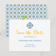 Carrelage méditerranéen Aquarelle Mariage citron