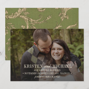Save the date. Carte photo de Mariage Motif vintag