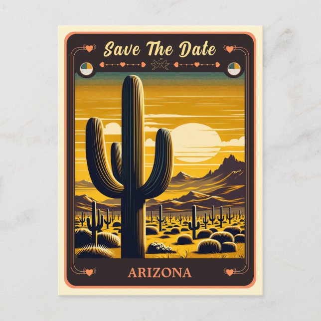 Save the date | Carte postale Invitation Arizona (Devant)