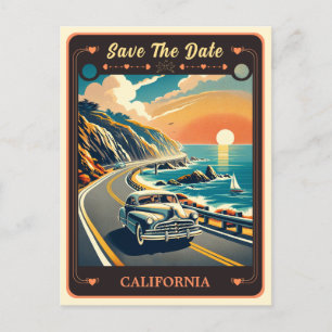 Save the date   Carte postale Invitation Californi