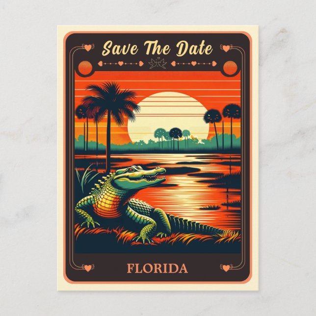 Save the date | Carte postale Invitation Floride (Devant)