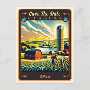 Save the date   Carte postale Invitation Iowa
