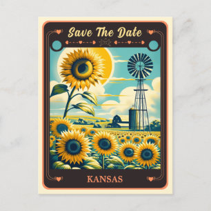 Save the date   Carte postale Invitation Kansas
