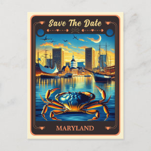 Save the date   Carte postale Invitation Maryland