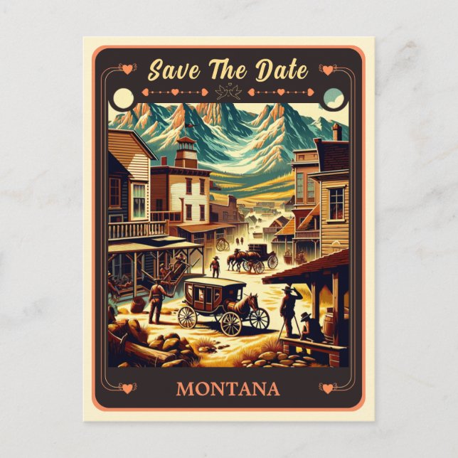 Save the date | Carte postale Invitation Montana (Devant)