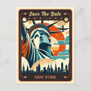 Save the date   Carte postale Invitation New York