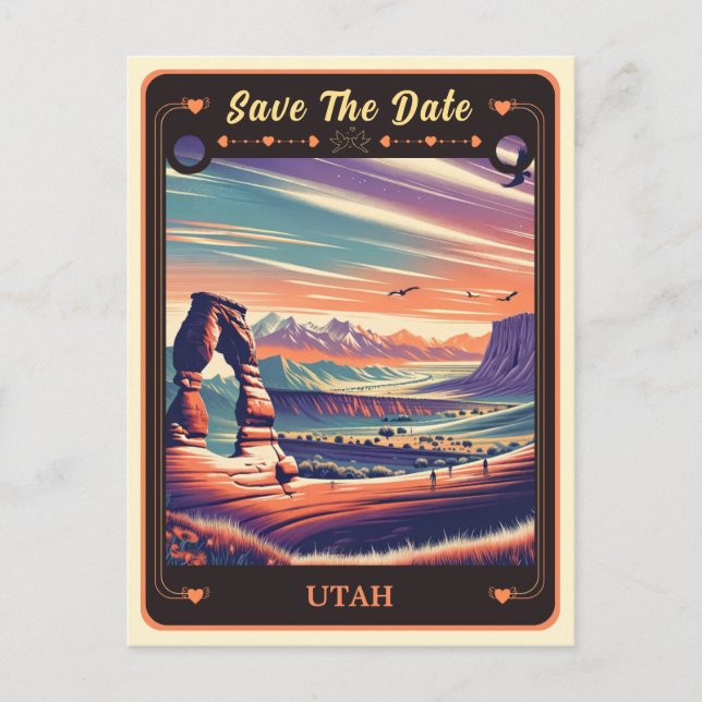 Save the date | Carte postale Invitation Utah (Devant)