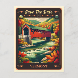 Save the date   Carte postale Invitation Vermont