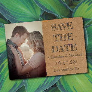 Save The Date Carton Brown rustique