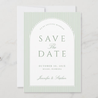 Save The Date Carton d'invitation classique vert sauge pour anno