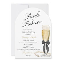 Carton d'invitation de fête prénuptiale Perles et