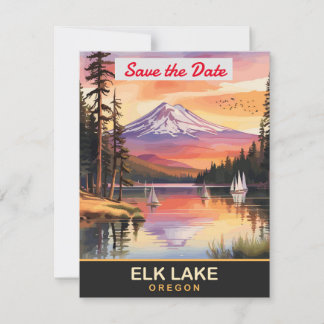 Save The Date Carton d'invitation de mariage au lac Elk Oregon m