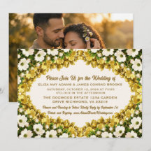 Carton d'invitation de mariage avec photo au corno
