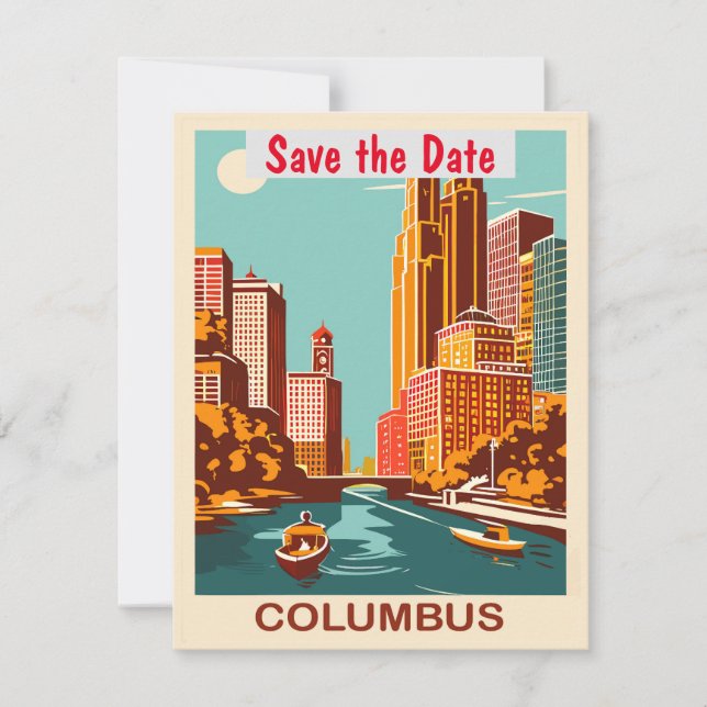 Save The Date Carton d'invitation de mariage bleu sarcelle de Co (Devant)
