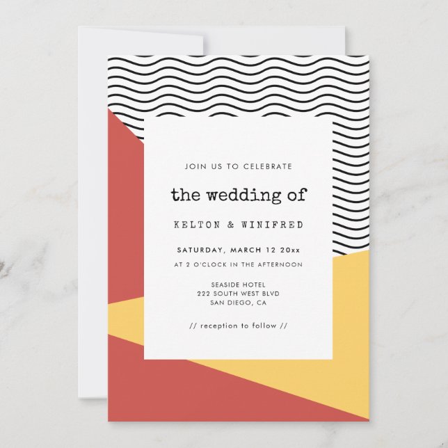 Save The Date Carton d'invitation de mariage dans le style Pop a (Devant)