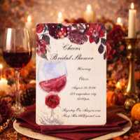 carton d'invitation de mariage floral bordeaux