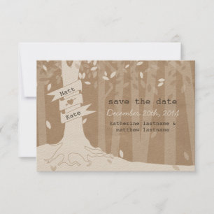 Save The Date Carton Look Woodland Wedding Enregistrer La Date