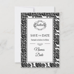Save The Date Cartons "Save the Date" élégants en noir et blanc 