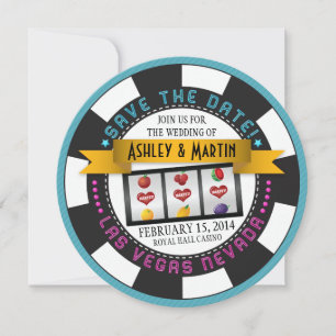 Save The Date Casino Chip Vegas Mariage Enregistrer la date