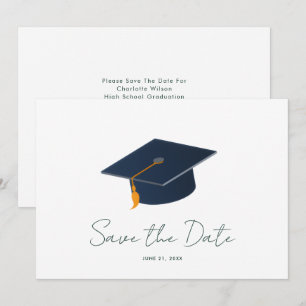 Save The Date Casquette de remise de diplômes minimaliste & nom 