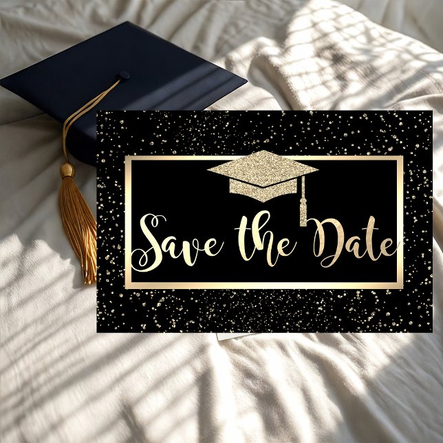 Save The Date Casquette de remise des diplômes avec paillettes d (Créateur téléchargé)