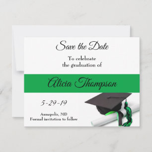Save The Date Casquette noire et verte et Tassel
