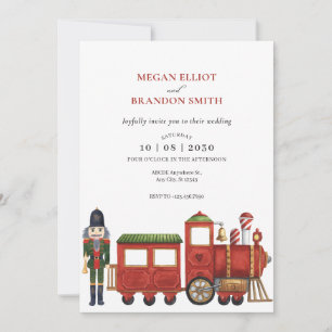 Save The Date Casse-noisette de Noël avec train mariage de Noël
