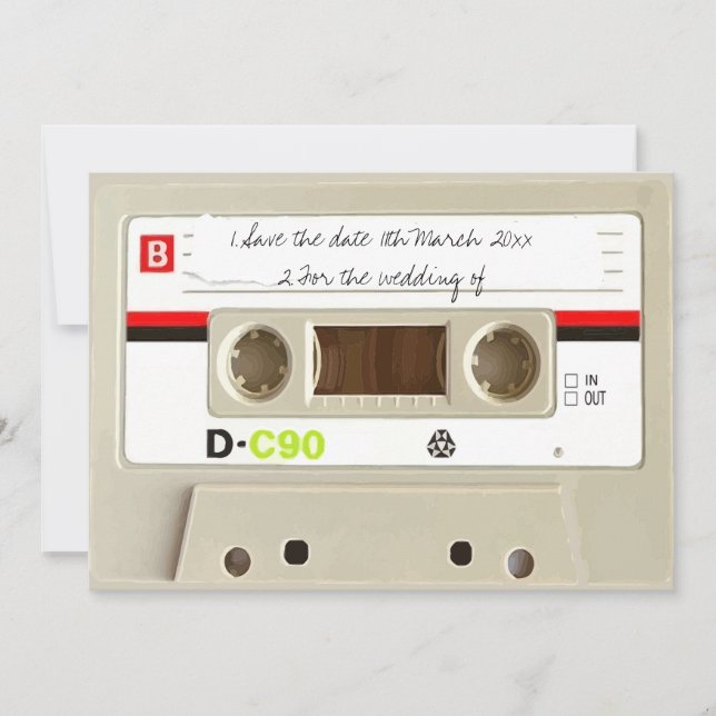 Save The Date Cassette audio rétro Mariage (Devant)