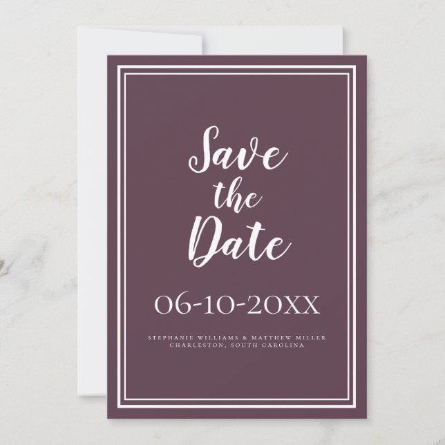Save The Date Cassis Simple Enregistrer La Calligraphie Mariage  (Devant)